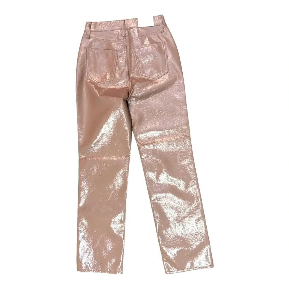 NWT PISTOLA Cassie Super High Rise Straight Leg Faux Leather Pants 25,28,30,31 - Picture 4 of 16